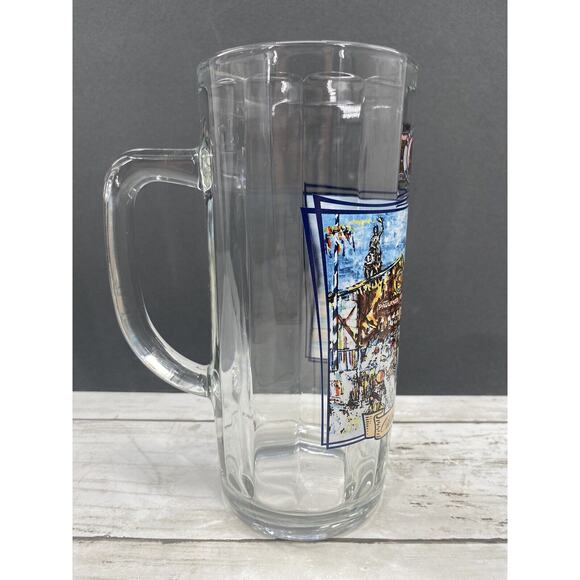 2000 Oktoberfest Paulaner Munchen Heavy Glass Ribbed Beer Colorful Mug Stein - Picture 7 of 10